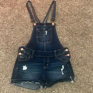Justice short overalls in dark denim Size 12